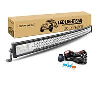 SKYWORLD Barra LED Fuoristrada Barra Luce a Led Curva 106cm 540W Fari LED Luco da Lavoro Con 12V Rocker Cablaggio Kit Barra Luminosa a Led per Trattore Auto Camion ATV UTV SUV 4x4 Veicoli Offroad