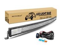SKYWORLD Barra LED Fuoristrada Barra Luce a Led Curva 127cm 648W Fari LED Luco da Lavoro Con 12V Rocker Cablaggio Kit Barra Luminosa a Led per Trattore Auto Camion ATV UTV SUV 4x4 Veicoli Offroad