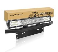 SKYWORLD Barra luminosa a LED, 20 pollici 50.8 cm 288 W Spot Flood Combo Faro di guida con targa Staffa di montaggio per camion ATV SUV 4X4 Truck Boat