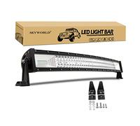 SKYWORLD Curva Barra luminosa a LED Fuoristrada, 32 pollici 82 cm 405W Barra Luce a Led 12V 24V, Impermeabile Fari LED Luci da Lavoro per Auto Camion SUV ATV 4x4 Veicoli Offroad Barca, 6000K Bianca
