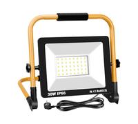 SKYWORLD Faretto da Cantiere 30W, Faretto LED per Cantiere Portatile, Super luminoso Faro LED con Spina, Luce di Sicurezza Bianca Fredda 6500K per garage, giardino, cantiere edile, Cavo 3M