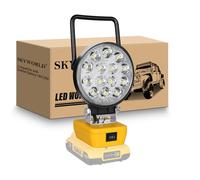 SKYWORLD Lampada da Lavoro Senza Fili per Dewalt Batteria 18V, 42W 4200LM Faro Led Ricaricabile, Portatile Faretto da lavoro per cantiere, campeggio, garage (senza batteria)