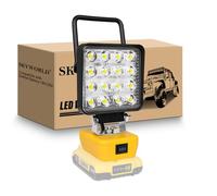 SKYWORLD Lampada LED Ricaricabile per Dewalt Batteria 18V, 48W 4800LM