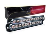 SKYWORLD Luci stroboscopiche a LED, 2pz Ultra sottile Rosso 12 LED 12V 24V Lampeggiante Luci stroboscopiche di emergenza Strobo Barra Luminosa per Moto Auto Camion Truck Trailer
