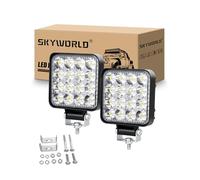 SKYWORLD Mini Faro da Lavoro Led 2 Pezzi, 3.3 Pollici 48W Faretto 12V Impermeabile per Auto Fuoristrada, Boat, Truck, 4x4, SUV, ATV, Trattori