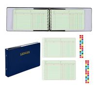 Skyygemm Raccoglitore ad anelli con 200 fogli di libro mastro da 12,7 x 21,6 cm, piccole linguette per contabilità, contabilità, contabilità, contabilità aziendale, libri contabili con colonne di