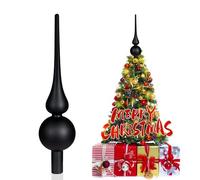 SKYYUE Puntale Albero di Natale Vetro, Nero Cima Albero di Natale 26 cm Topper Albero di Natales Punta Christmas Tree Topper Decorazione Natalizie (Nero Opaco)