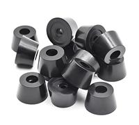 Skyzone 15 pezzi rotondi in gomma per mobili, piedini in gomma antiscivolo, per tavoli da scrivania, divani, gambe per sedie, 21 x 17 x 11 mm, Nero