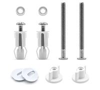 Skyzone Accessori per sedili WC, 2 paia di viti e bulloni universali per cerniere del water, fissaggio del sedile del water, adatti per fori da 14-18 mm, 4 pezzi