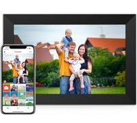 Skyzoo Digital Picture Frame - 10.1 Inch FHD IPS Touch Screen Digital Photo Frame with 2.4GHz and 5GHz WiFi, Share Photos Remotely via Frameo APP, for Friends (Brown Wood Grain)