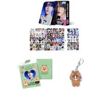 SKZ Han Merch - Set di 60 biglietti fotografici personali, 32 adesivi SKZoo Album raccoglitore libro portachiavi "Stay" (Han Quokka)
