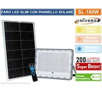 SL-100W FARO LED 100W BATTERIA CON PANNELLO SOLARE TELECOMANDO DIMMERABILE IP65