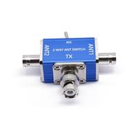 SL-16 Interruttore antenna coassiale a doppio canale - Interruttore RF manuale a 2 porte per uso radio prosciutto, da 0 a 50, 100W Max, costruzione in alluminio anodizzato blu (BNC)