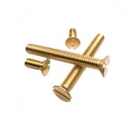 SL 5-50pcs M3-M8 DIN963 GB84 Brass Copper Flat Countersunk Slotted Head Hot Solid Machine Screws DIY Electronic Bolts 5-80mm(M4x16mm 50pcs)