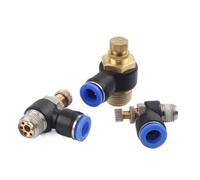 SL Pneumatic throttle valve 4/6/8/10/12mm M5 1/8 1/4 3/8 1/2 Quick Connection Pneumatic Fittings Throttle Speed Controller Valve(SL6-04)