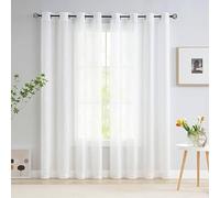 SL ROSY Tende Coppia Regolabili per soggiorno, sala da pranzo, camera da letto, cucina, bagno, tende per finestre (bianche) Tende Regolabile (2Tende Bianco 140x300cm)