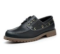 SL-Saint Fatti a Mano Uomo Classico da Barca e da Ponte Scarpe Punta Moc Allacciate Pelle Pieno Fiore Moda (Blu, Adulto, Uomo, 45.5, Numero, Sistema Taglie Calzature EU, Larga)