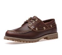 SL-Saint Fatti a Mano Uomo Classico da Barca e da Ponte Scarpe Punta Moc Allacciate Pelle Pieno Fiore Moda (RossoMarrone, Adulto, Uomo, 42.5, Numero, Sistema Taglie Calzature EU, Larga)