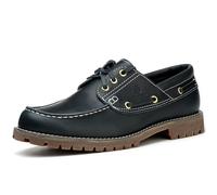SL-Saint Scarpe Classiche Boat&Deck da Uomo Fatte a Mano Moc Toe Lace Up Moda Confortevole in Pelle Pieno Fiore (Blu, Adulto, Uomo, 45.5, Numero, Sistema Taglie Calzature EU, Media)