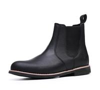 SL-Saint Uomo Fatti a Mano Stivali Chelsea Classici In Vera Pelle di Mucca Scivolare Sulla Moda (Nero Pelle, Adulto, Uomo, 40, Numero, Sistema Taglie Calzature EU, Larga)