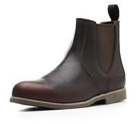 SL-Saint Uomo Fatti a Mano Stivali Chelsea Classici In Vera Pelle di Mucca Scivolare Sulla Moda (ScuroMarrone Pelle, Adulto, Uomo, 41, Numero, Sistema Taglie Calzature EU, Larga)