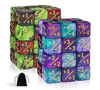 SLAKOZYT MTG Pezzi dadi Magic The Gathering Glitter Sparkle Dadi Contatori di Dadi,Dadi Fedeltà con Sacchetti, Contatore dadi compatibile con MTG, CCG (48 Luci A Forma Di Stella, Verde E Viol)