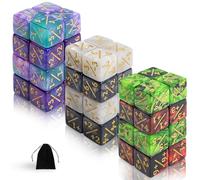 SLAKOZYT Set di cubi Token Magic The Gathering Glitter Sparkle Dice, Dadi di fedeltà Starry Marble D6 compatibile (48 stelle notte viola, rosso, verde, nero, bianco), P0121