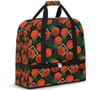 Slam Dunk - Borsone da viaggio per donne e uomini, con stampa di basket, per il fine settimana, pieghevole, separato dal bagnato, 47 l, per sport, palestra, yoga, Colore, 47 L, Organizer per borse