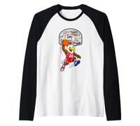 Slam Dunk Eagle Basketball Streetball Mascot Graphic Maglia con Maniche Raglan