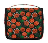 Slam Dunk - Trousse da viaggio da viaggio, per donne, uomini, bambini, ragazze, ragazzi, con stampa di pallacanestro, trousse da appendere per articoli da toeletta, organizer da doccia, Colore, 4.5 L,