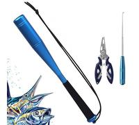 Slamatore Portatile Attrezzi,Multifunzione Pinze da Pesca,Storditore per Pesci in Alluminio da 3 Pezzi,Adatto per la Pesca Notturna,Campeggio All'aperto,Accessori Pesca per Principianti,Blu