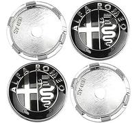 SLANNB 4 Pezzi Auto Coprimozzi per Alfa Romeo 65mm, Ruota Tappo Tappi Centro Impermeabile Antiruggine Antipolvere Decorazione Accessori