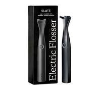 Slate Filo interdentale elettrico, 3 in 1 inventato dal dentista, filo interdentale a batteria, con testine riutilizzabili, spazzole per gengive e raschietto per lingua, 12.000 vibrazioni soniche