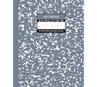 Slate Gray & White Marble Composition Notebook - Grid, 96 Pages, 7.5" × 9.25", Soft Matte Cover: Perfect for math, science, design projects, journaling, and daily planning