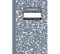 Slate Gray & White Marble Hardcover Notebook - Grid, 192 Pages, 5.5" x 8.5", Premium Matte Finish: Perfect for math, science, engineering, design projects, journaling, and daily productivity