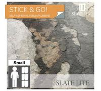 Slate-Lite Stick & Go - Piastrelle impiallacciate in vera pietra, 30 x 60 cm, 11,6 mq, confezione da 6 - superficie in ardesia naturale e mica con variazioni di colore uniche, installazione facile da