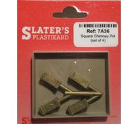 Slaters 7A36 - Quadrato Camino Pentole X 4 Ottone Fuso 0 Controllo Nuovo