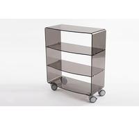 Slato Esperia Mobiletto Vetrinetta Fumè con Ruote, 32×67×82 cm