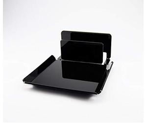 Slato Porta Posta Porta Lettere e vuotatasche da Tavolo Design Moderno in Cristallo Acrilico Holly Colore Nero