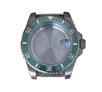 SLAVIK Cassa dell'orologio in titanio aggiornata compatibile con il movimento NH34 NH35 NH36, cassa in titanio con specchio zaffiro da 40 mm Parte di modifica dell'orologio da uomo (Color : 09 Green