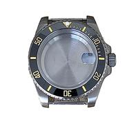 SLAVIK Cassa dell'orologio in titanio aggiornata compatibile con il movimento NH34 NH35 NH36, cassa in titanio con specchio zaffiro da 40 mm Parte di modifica dell'orologio da uomo (Color : 07 Black