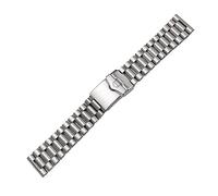 SLAVIK Cinturino in acciaio inossidabile solido superiore 20mm 22mm Bracciale in argento a maglie dritte con estremità dritta compatibile con l'orologio TAG HE CARRERA F1 Monaco (Color : 20mm)