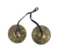 SLAVIK Meditazione Tingsha Brass Chimes Nepalese Craftmanship Cymbal Bells Yoga Chanting Sound Healing (Color : Light Yellow)