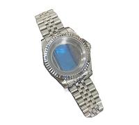 SLAVIK Set di cinturini for cassa dell'orologio in acciaio inossidabile con fondo trasparente da 39 mm Kit di modifica dell'orologio da uomo compatibile con il movimento NH35 NH36 (Color : Flat Glass