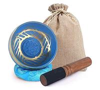 SLAVIK Set Di Ciotole Tibetane Con Mazze E Ciotole Tibetane For La Meditazione, Yoga, Canto, Guarigione Del Suono, Picchiato A Mano In Nepal (Color : Clear)