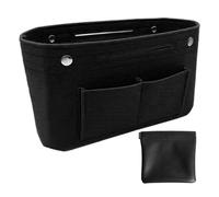 SLAXJNE 1 Borsa Per Cosmetici In Feltro, 1 Borsa Portatile Per Rossetto, Borsa Grande, Tasca Interna, Borsa Interna Per Borsa, Borsa Organizer Per Trucco (Nero)