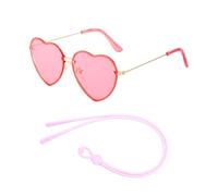 SLAXJNE 1 Paio Di Occhiali Dell'Amore, 1 Catenella Per Occhiali, Occhiali A Forma Di Cuore Color Caramello, Occhiali Con Lenti Rosa, Occhiali In Stile Festa, Nuovi Occhiali Senza Montatura