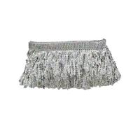 SLAXJNE 1 Pezzo 5M Nappa con Paillettes Nappa Lucida Nappa Trim Fai da Te Nappa Artigianato Prestazioni Accessori di Abbigliamento Nappa per Cucire (Argento)