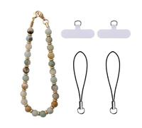 SLAXJNE 1 Pezzo di Catena per Cellulare in Pietra, 2 Pezzi di Clip Bianche A Forma di T, 2 Pezzi di Cordino per Cellulare, Catena Universale per Cellulare, Catena per Ciondolo per Cellulare