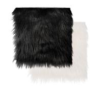 SLAXJNE 2 Fogli di Tessuto Nero, Pelliccia di Animale, Pelliccia Sintetica Nera, Tessuto Peluche Quadrato. Pelliccia Sintetica, Tessuto Felpato